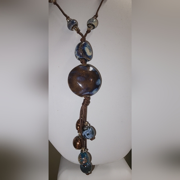 Jewelry - J.Jill Ceramic and Glass Tassel Necklace